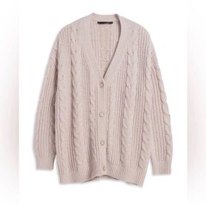 NWT Jenni Kayne Cocoon Cable Knit Cardigan Sweater in Blush